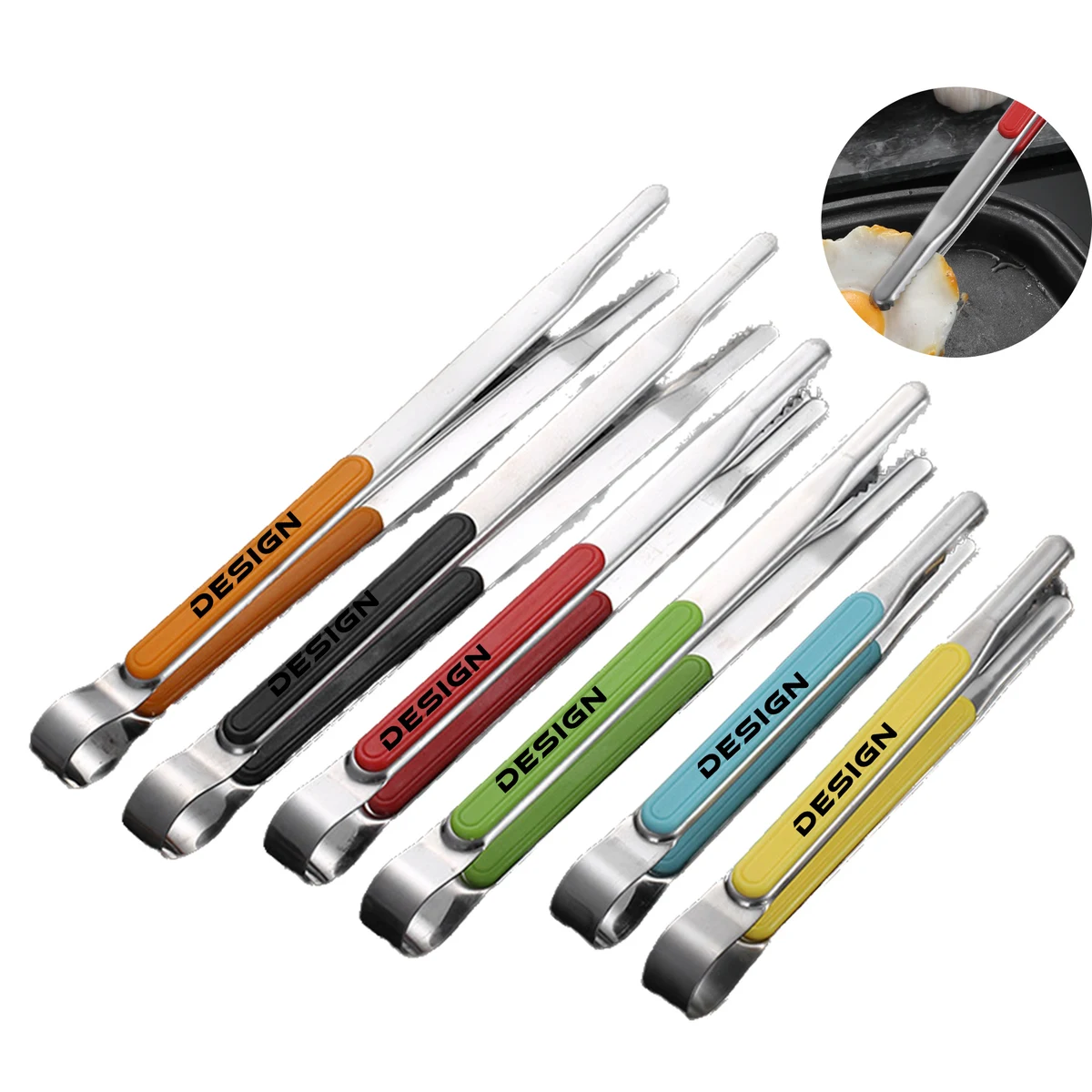 MOQ 50 Heavy Duty Korean BBQ Stainless Steel Tongs for Food Prep 1