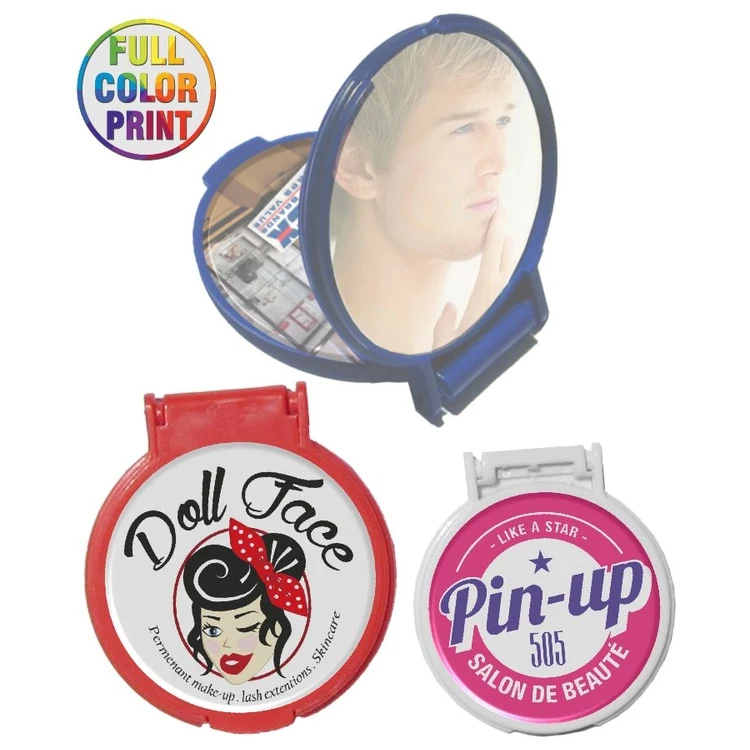 Pocket Size Round Mirror - Full Color Print 1