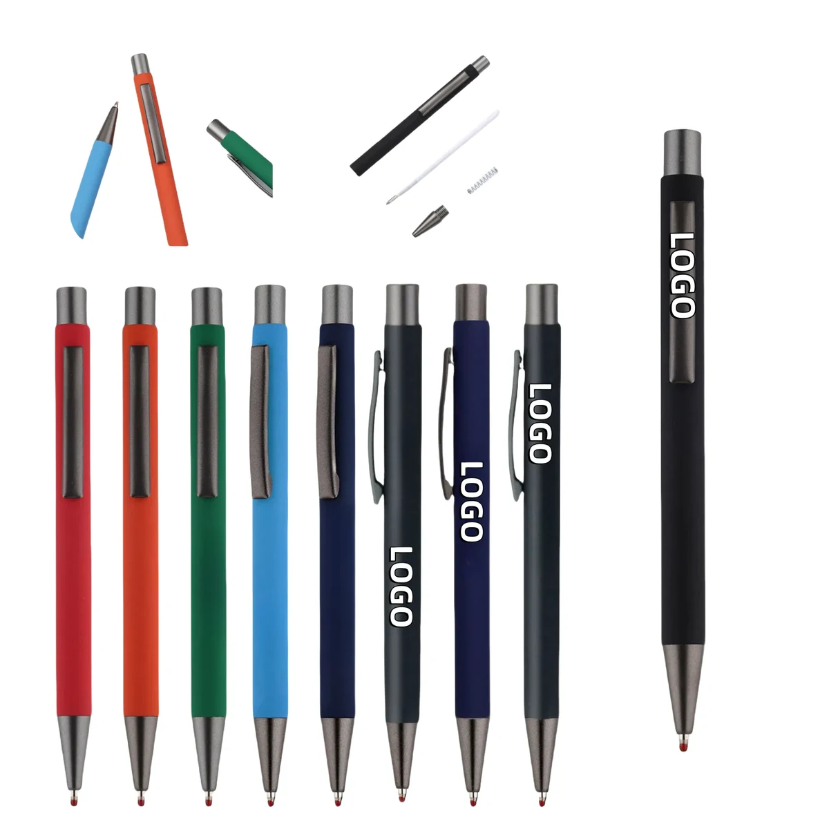 Pressable Aluminum Rod Business Carbon Advertising Pen 1
