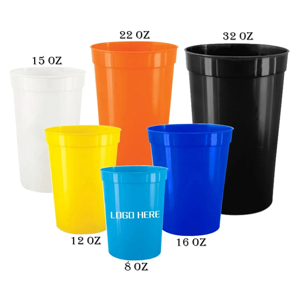 Reusable Plastic Stadium Rainbow Cups 1