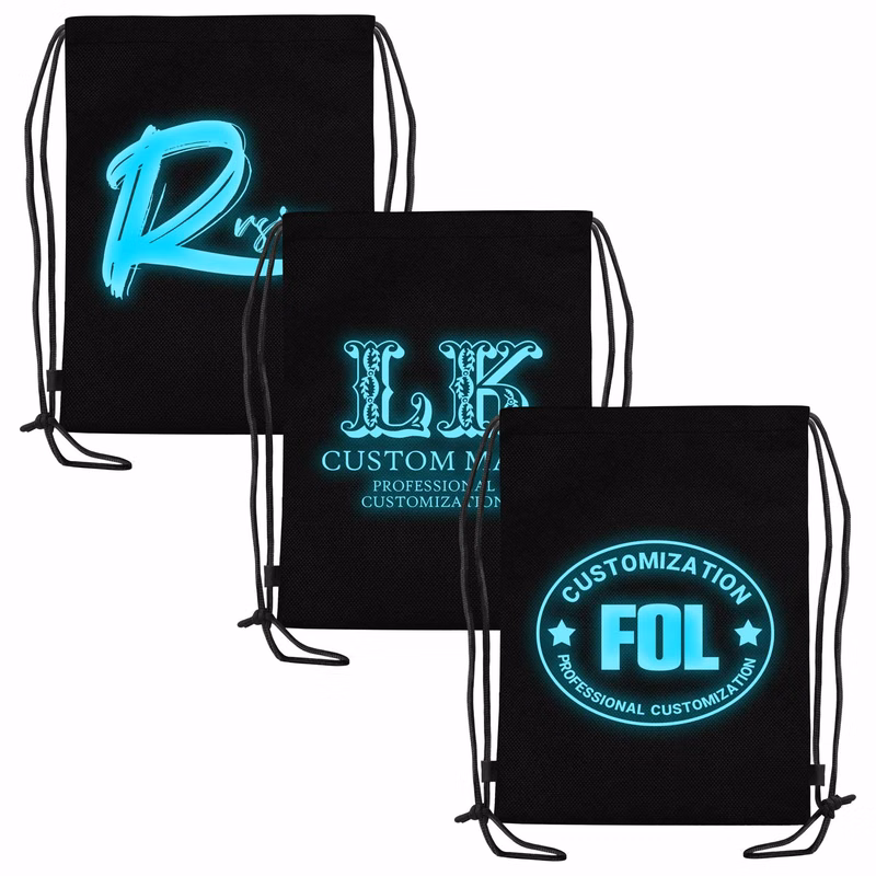 Glow In Dark Ink Non Woven Drawstring Bag