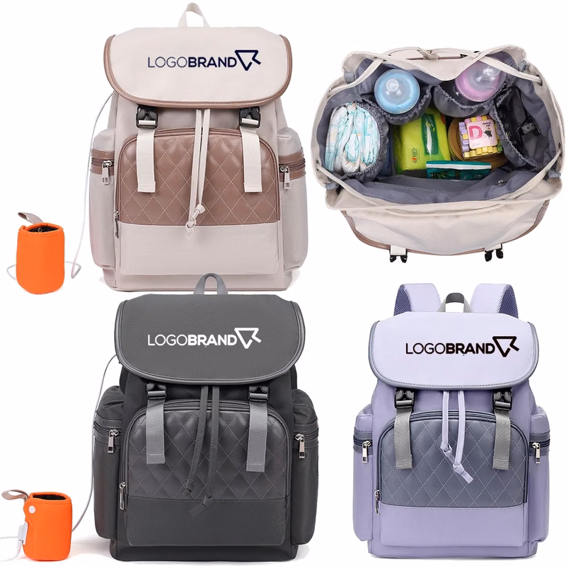 Diaper Backpack Purse Bags with Heating Cup Sleeve