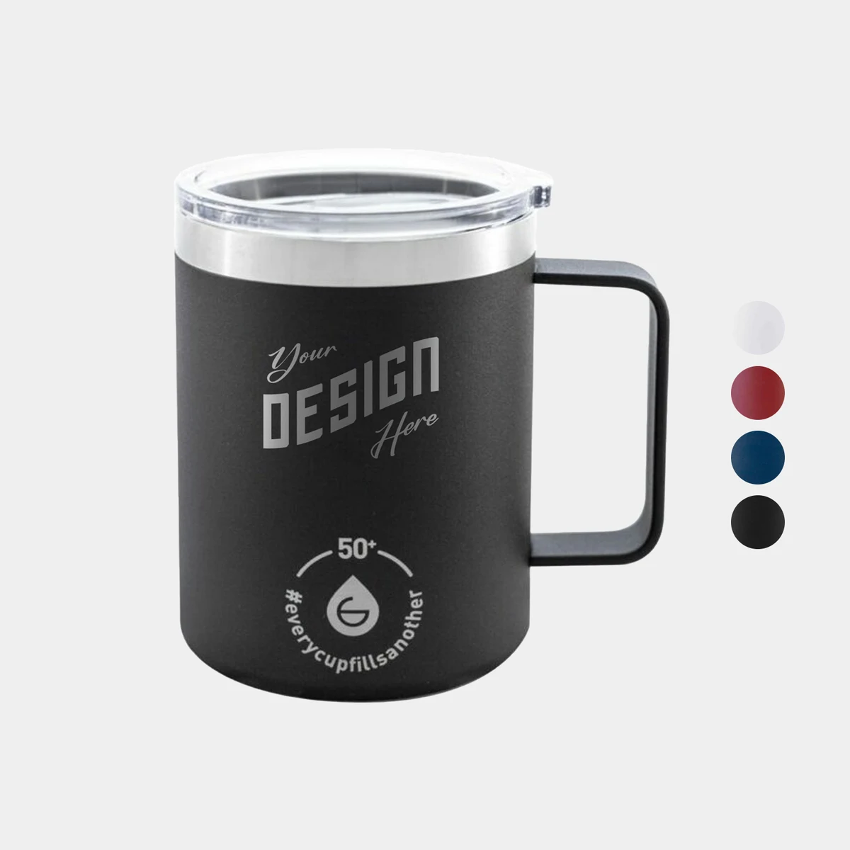 14 oz. GROSCHE® Everest Insulated Travel Mug with Clear Lid 1