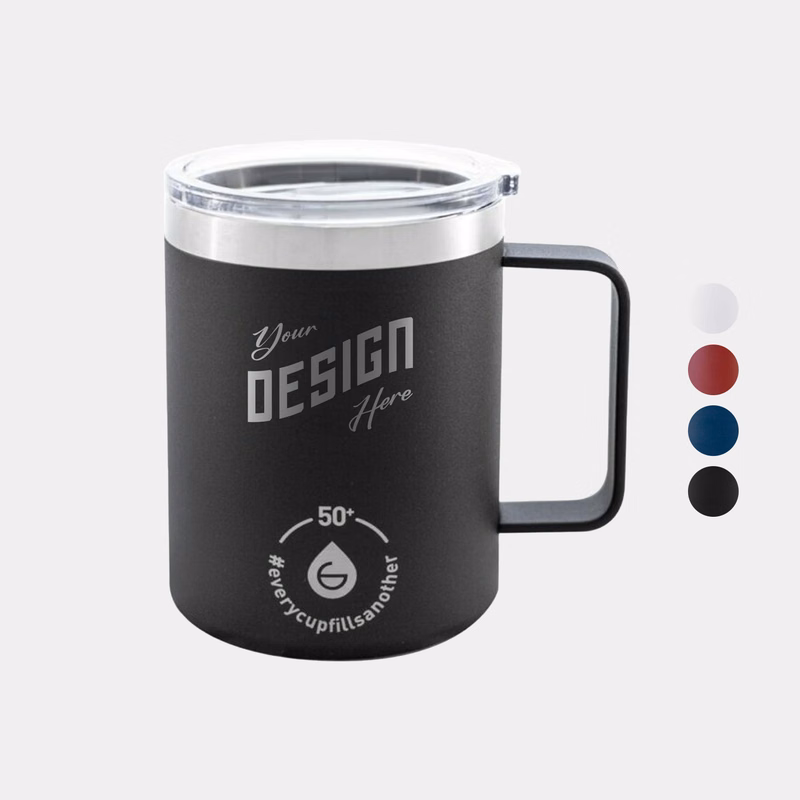 14 oz. GROSCHE® Everest Insulated Travel Mug with Clear Lid