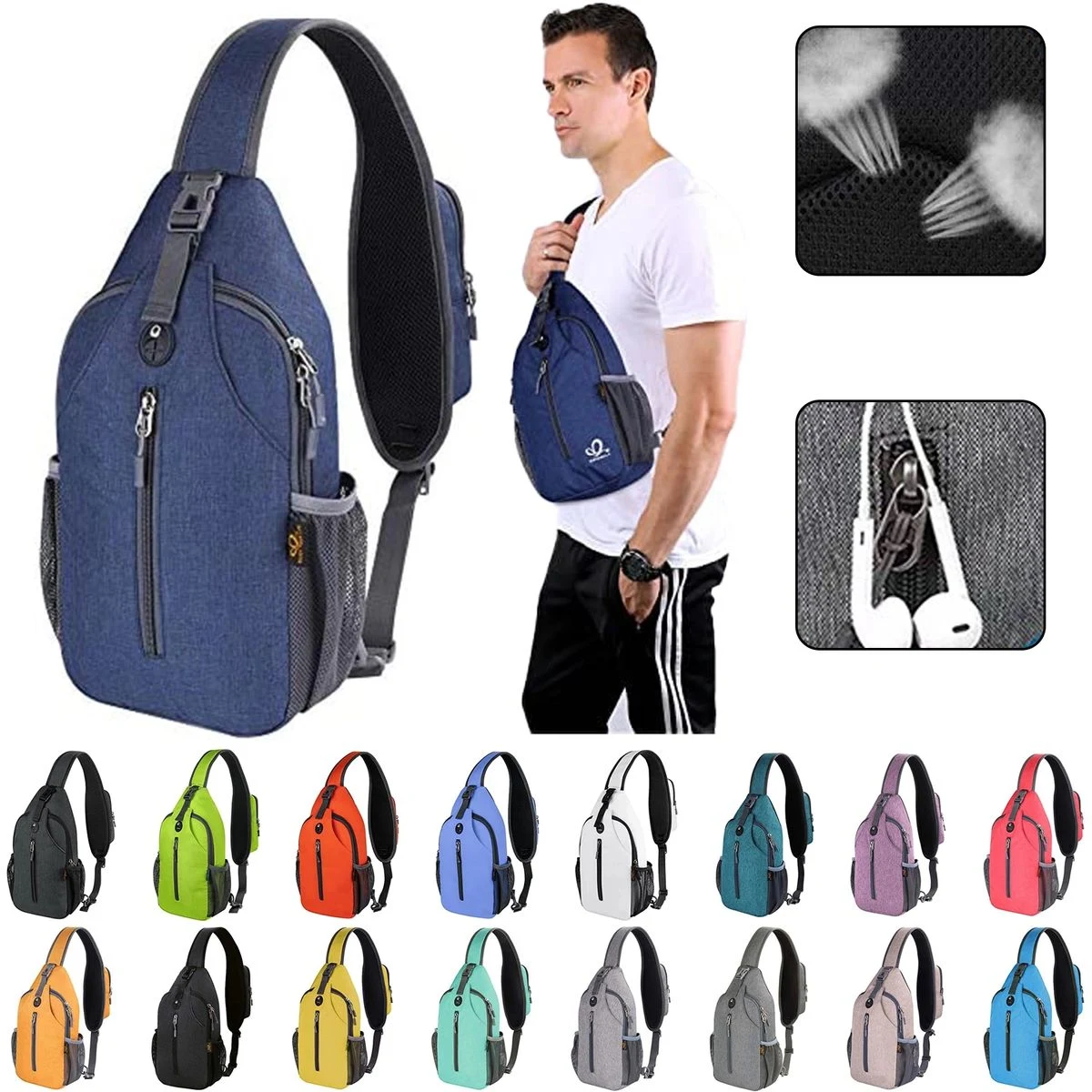 Crossbody Sling Backpack Travel Hiking Chest Bag 1