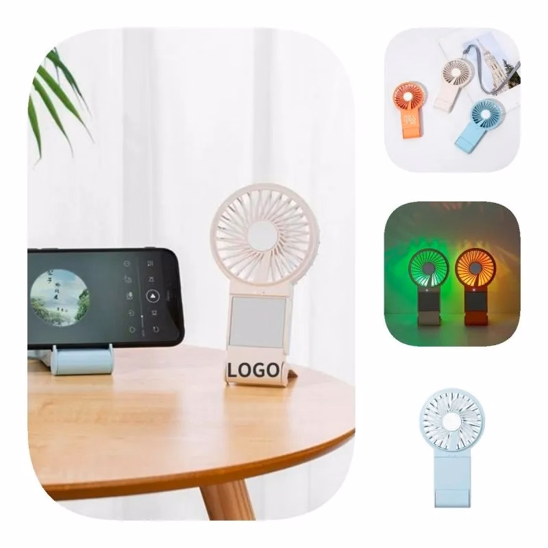 Mini Slim Fan With Makeup Mirror