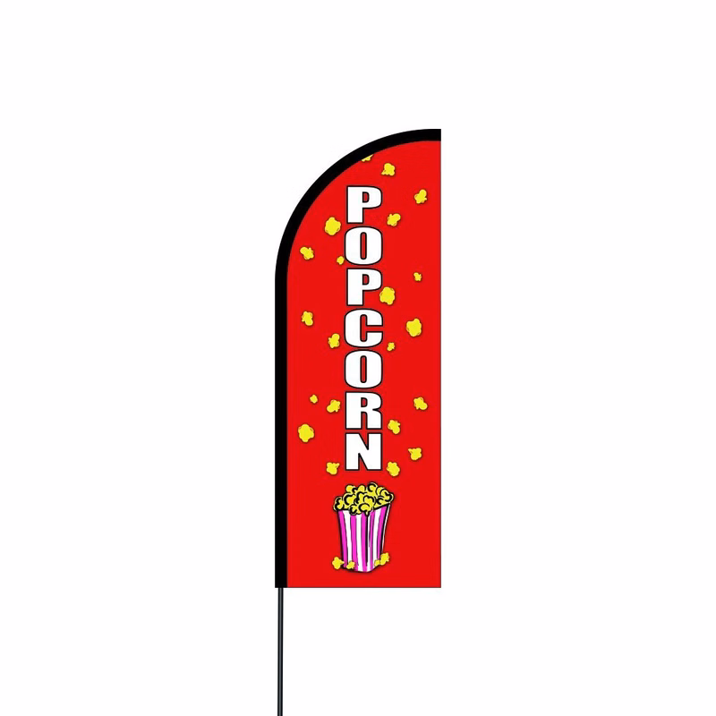 Popcorn Flag Kit 14' Feet Feather Flag Sign Outdoor Banner