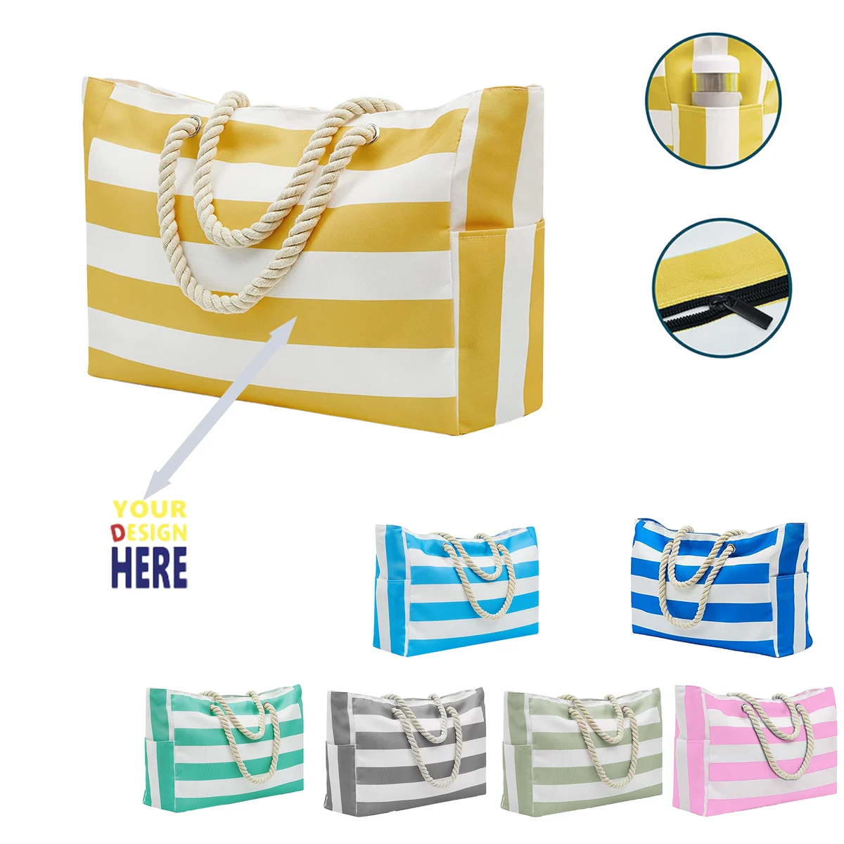 Striped Custom Tote Bag 1