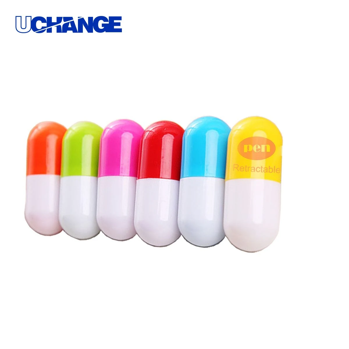 Cute Cartoon Pill Shaped Ballpoint Pen, custom pen with logo imprint 1