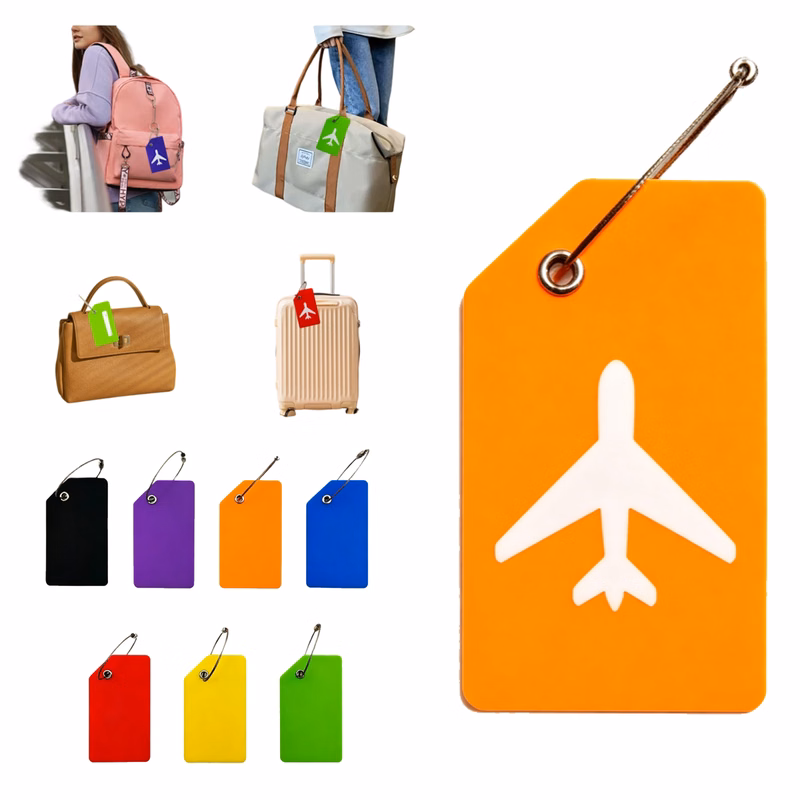 Airplane-Shaped Silicone Suitcase ID Tag