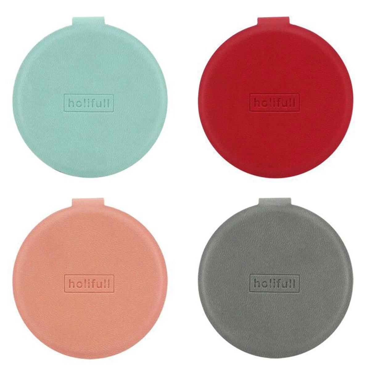 PU Leather Case Mirror Round Shape MOQ 50 PCS 1