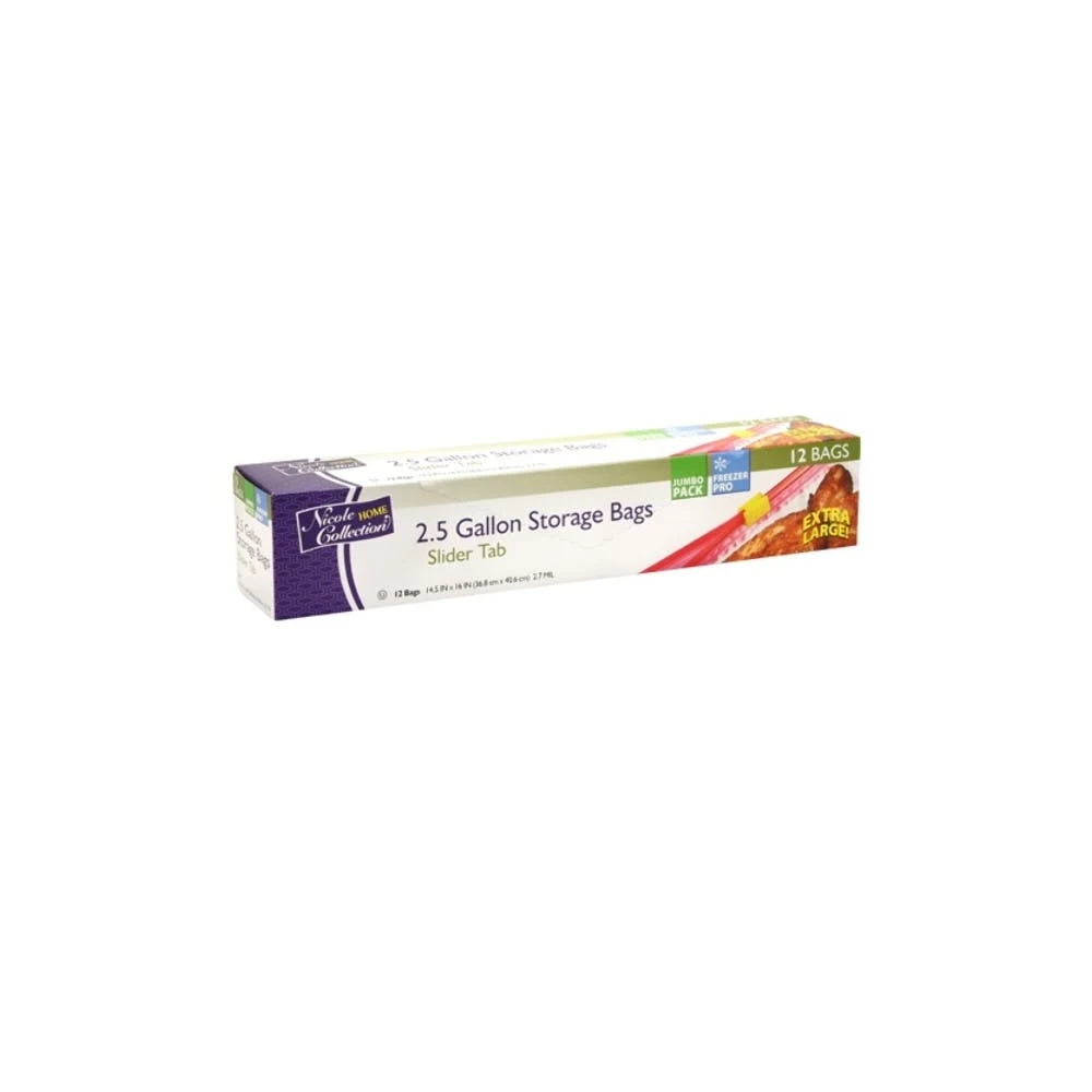 Freezer Storage Bags - 2.5 Gallon Slide Tab 12 Pack 1