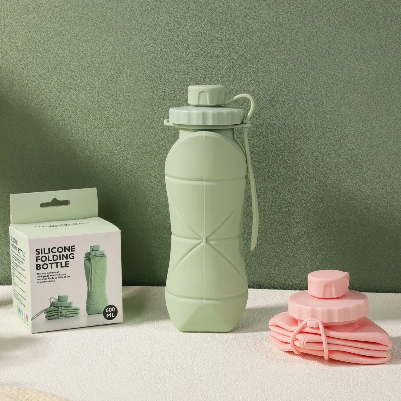 Packable Folding Food Grade Silicone Water Bottle 1