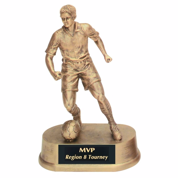 Soccer Male Antique Gold Figure Award
