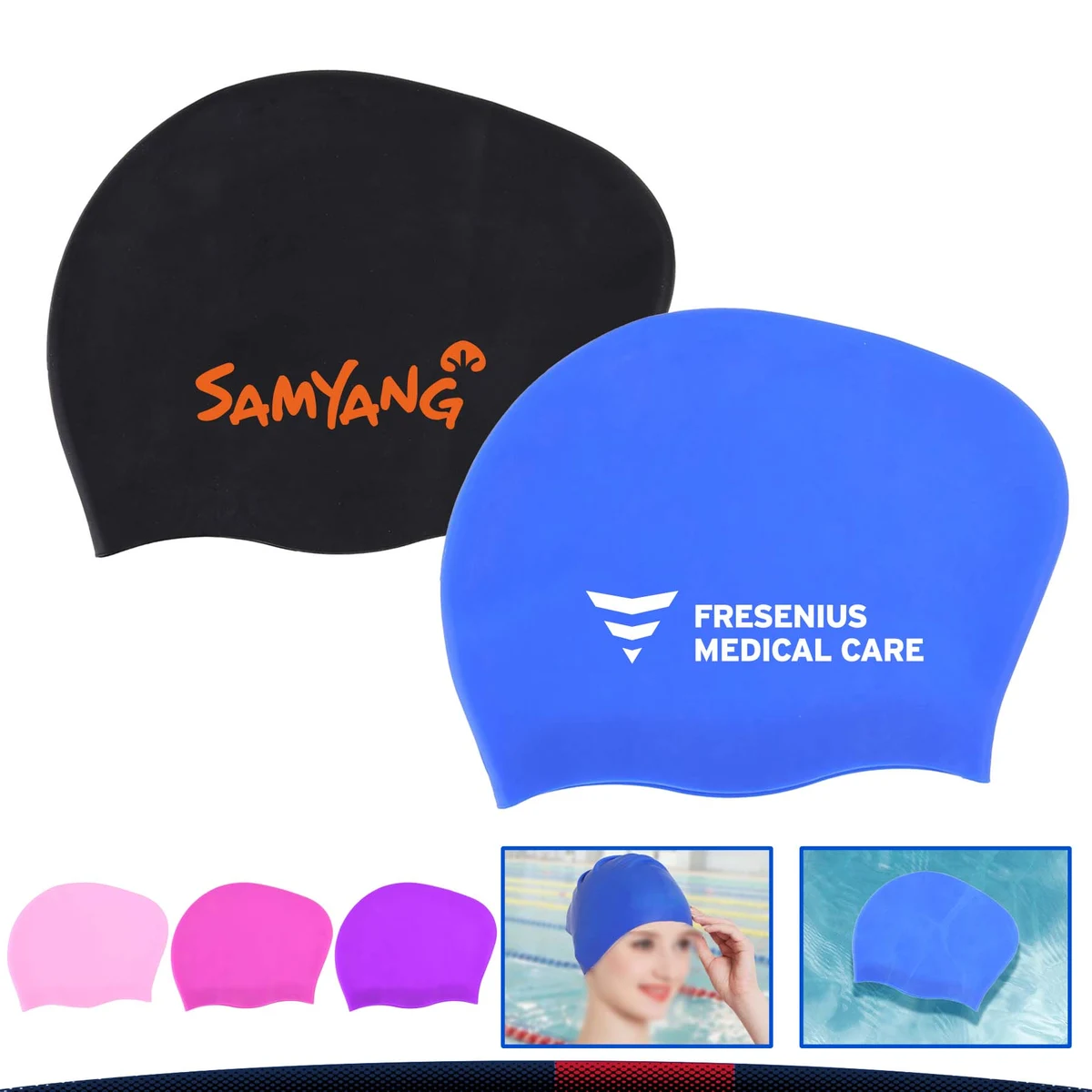 Woman Silicone Swim Cap 1