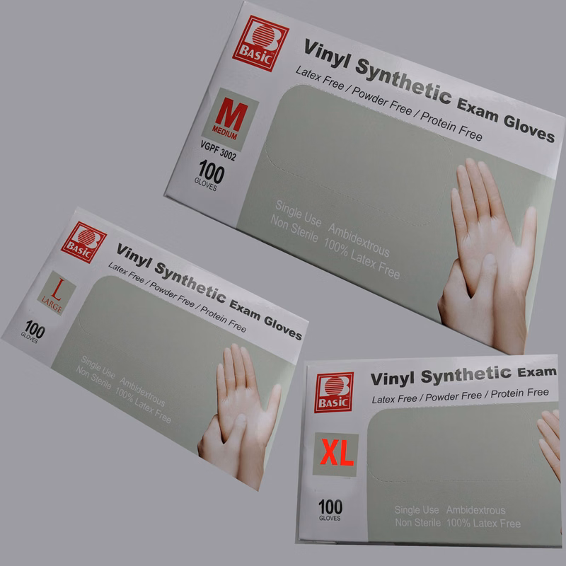 Synthetic Clear Examination Glove, Latex Free/Powder Free/Protein Free, 100 pieces pack
