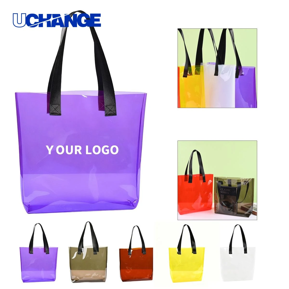 Clear PVC Stadium Tote Carrier with Reinforced Handle 1