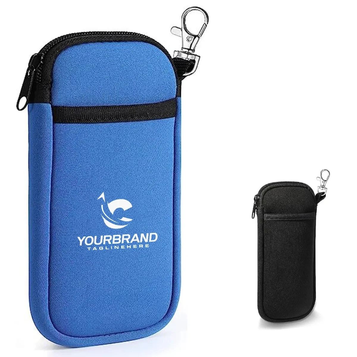 Portable Neoprene Cell Phone Storage Pouch with Keychain 1