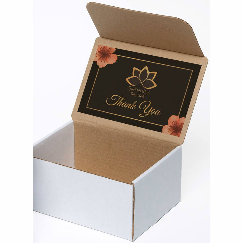 Full Color White Display Mailer Box w/Inside Imprint (8" x 6" x 4")