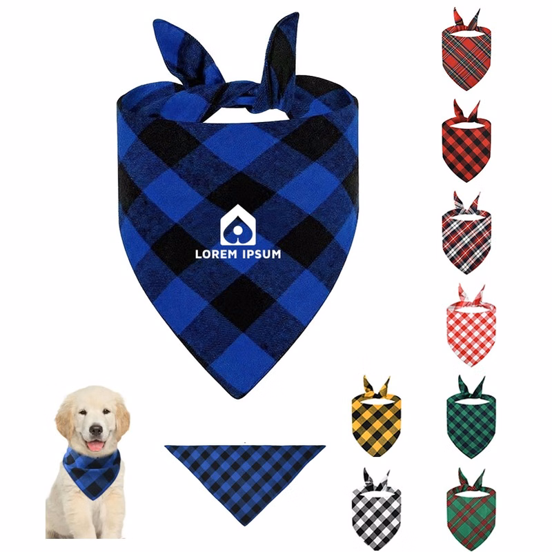Christmas Classic Plaid Pet Scarf Triangle Bibs