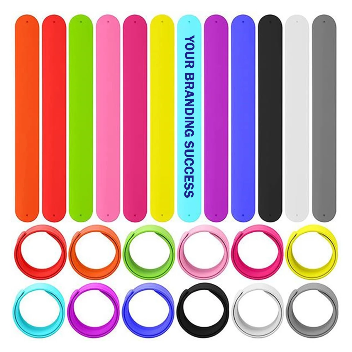 Silicone Slap Wristband MOQ100pcs 1