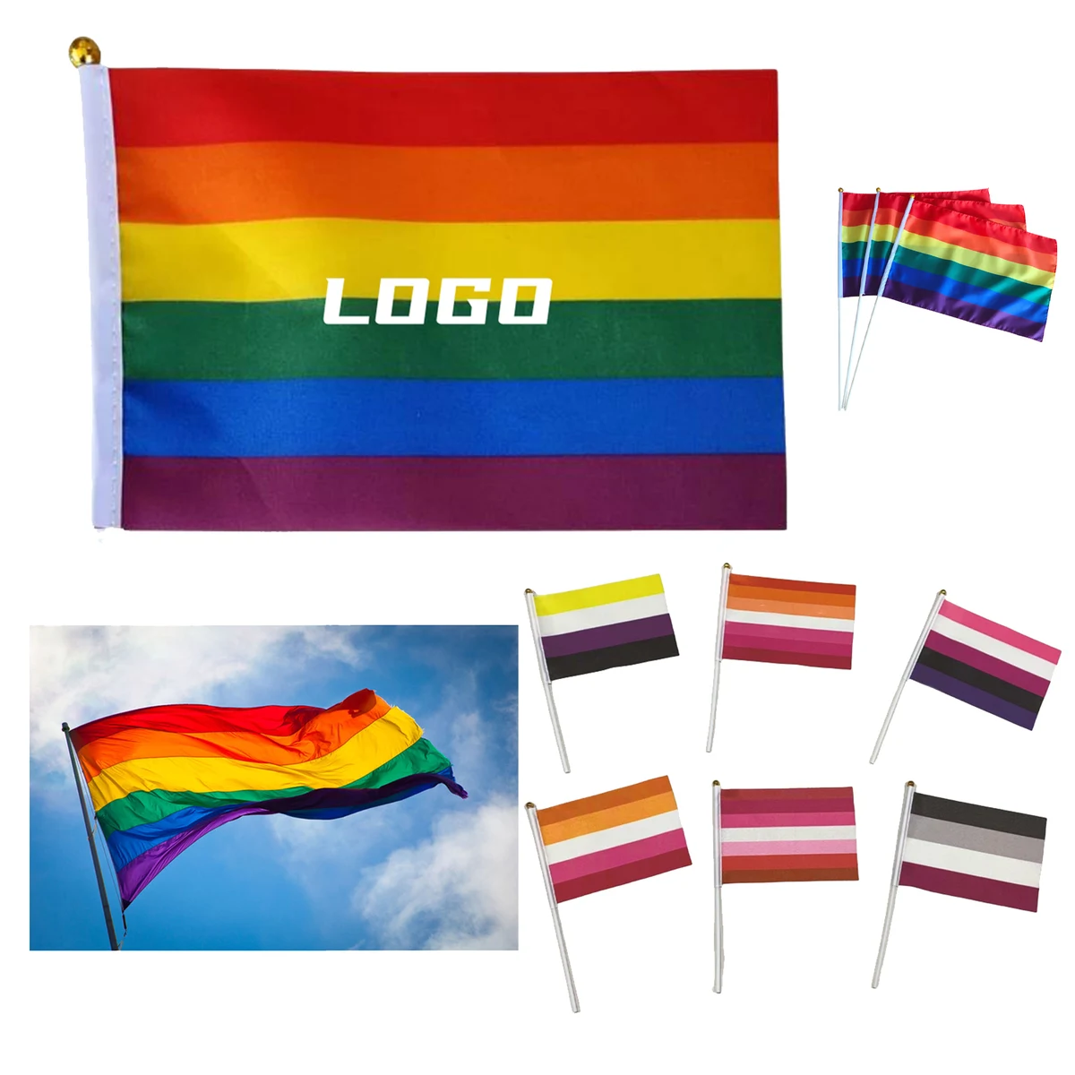 Custom Pride Flag ?C Add Your Logo 1