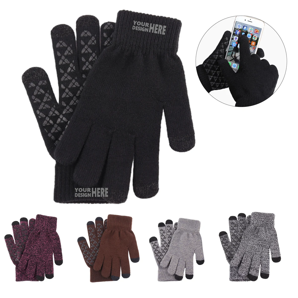 Customizable Touchscreen Knitted Gloves 1