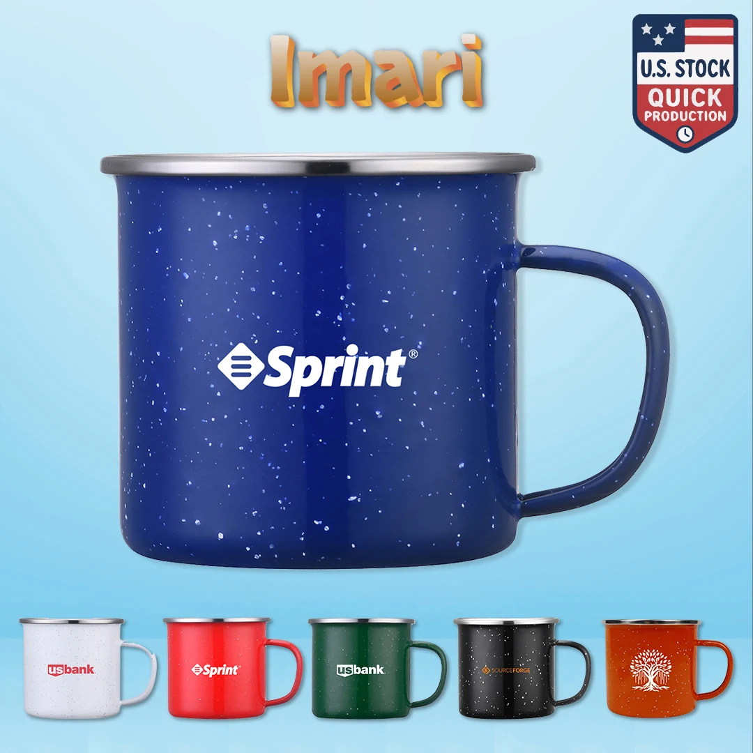Imari 16oz Speckled Enamel Mug with Stainless Steel Rim 1