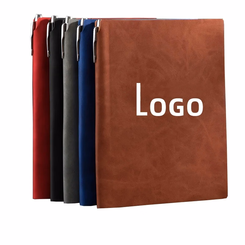 2026 A5 Business PU Faux Leather Notebook with Pen