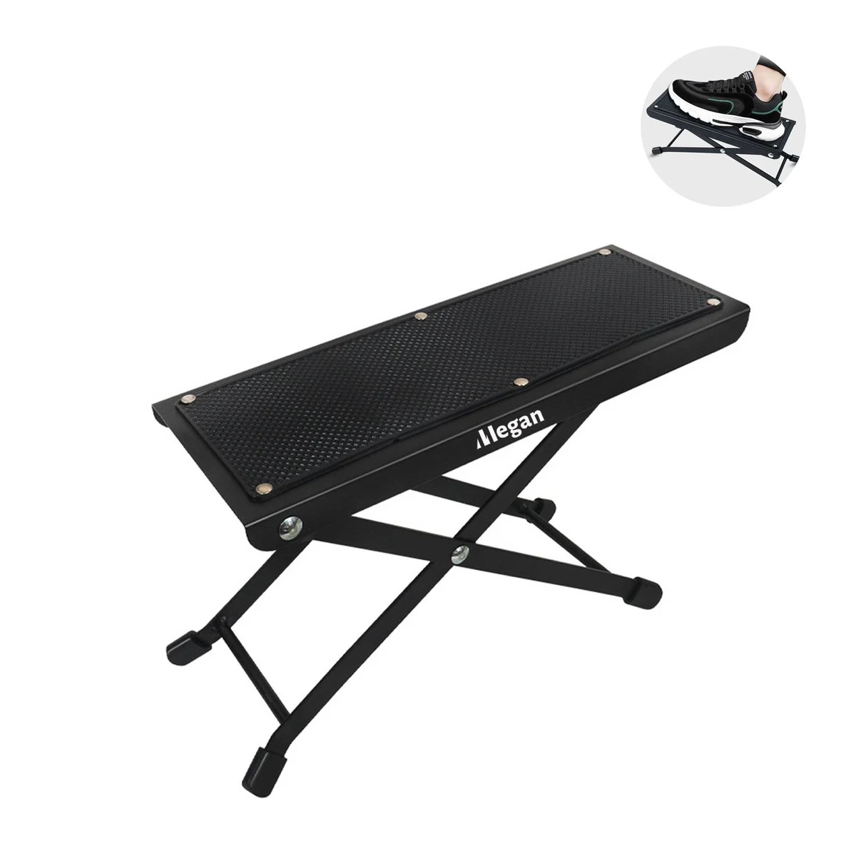 Folding Portable Metal 4-Position Height Guitar Foot Stool 1