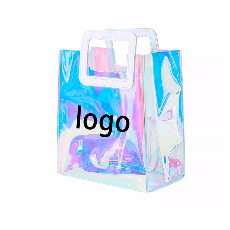 Clear Transparent Laser PVC Shopping Bag Tote
