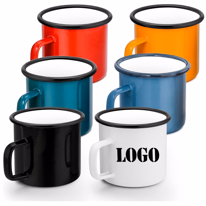 MOQ 50pcs 12 OZ Enamel Campfire Mugs
