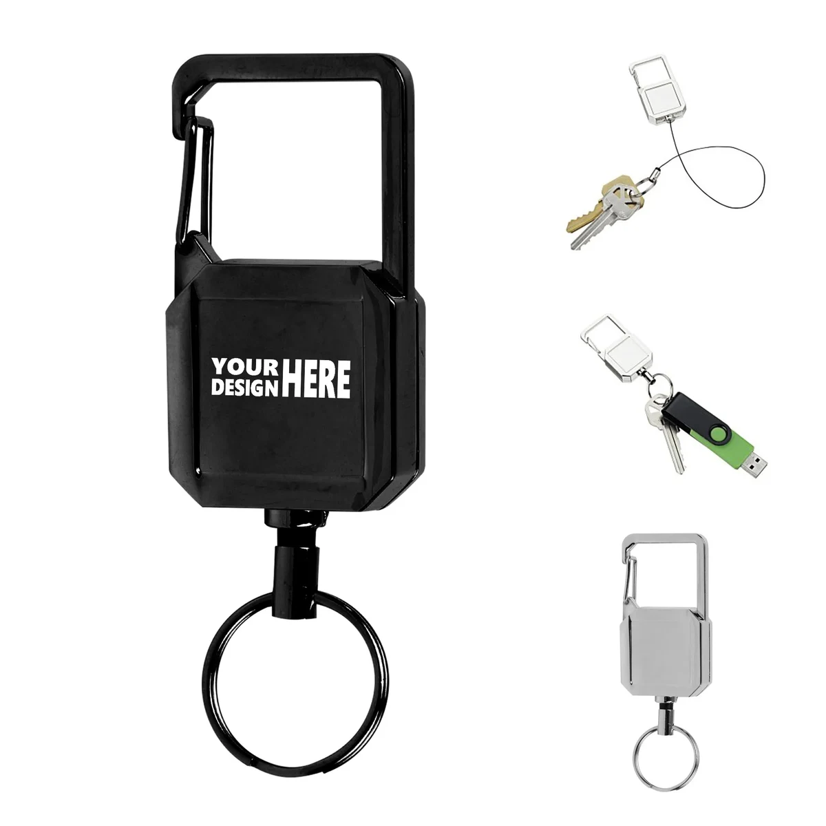 Badge Reel Keychain with Carabiner 1