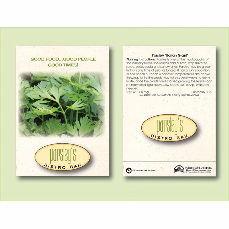 Parsley 'Italian Giant' Herb Seed Packet - Size 3.25" x 4.5"