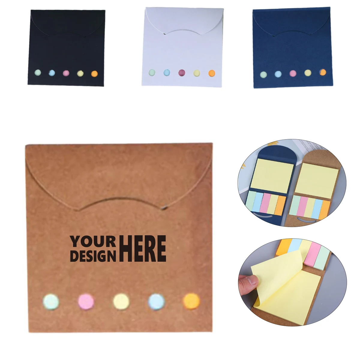 Kraft Paper-Wrapped Vibrant Note Pads 1