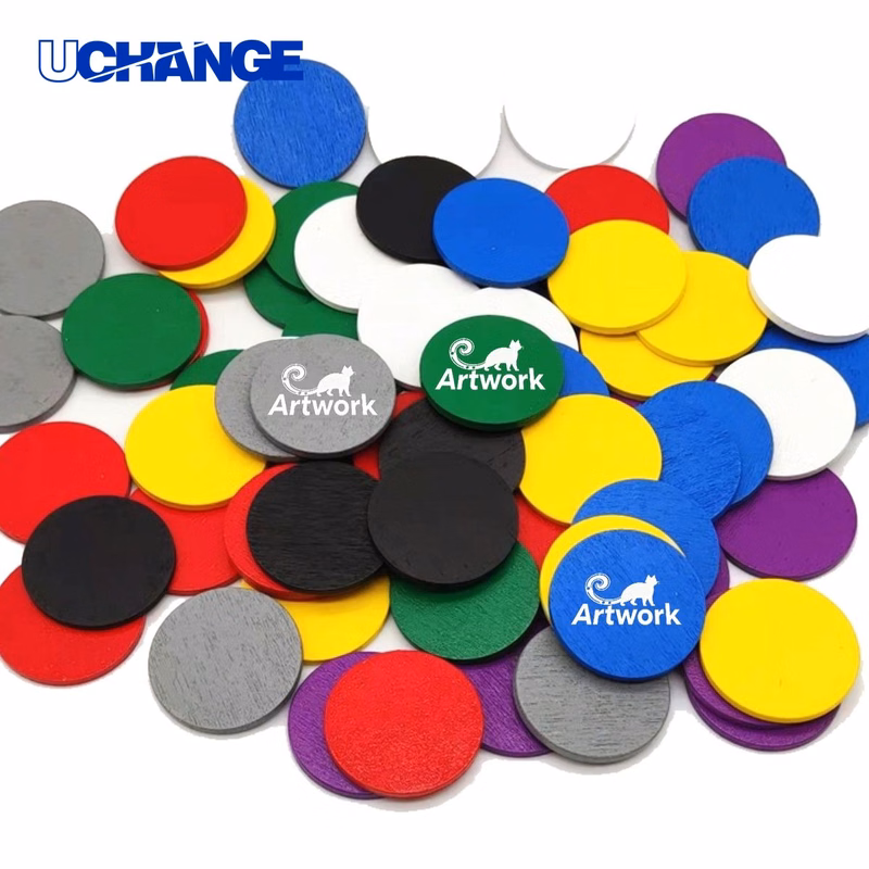 Wooden Colored Round Chip Coin for Games