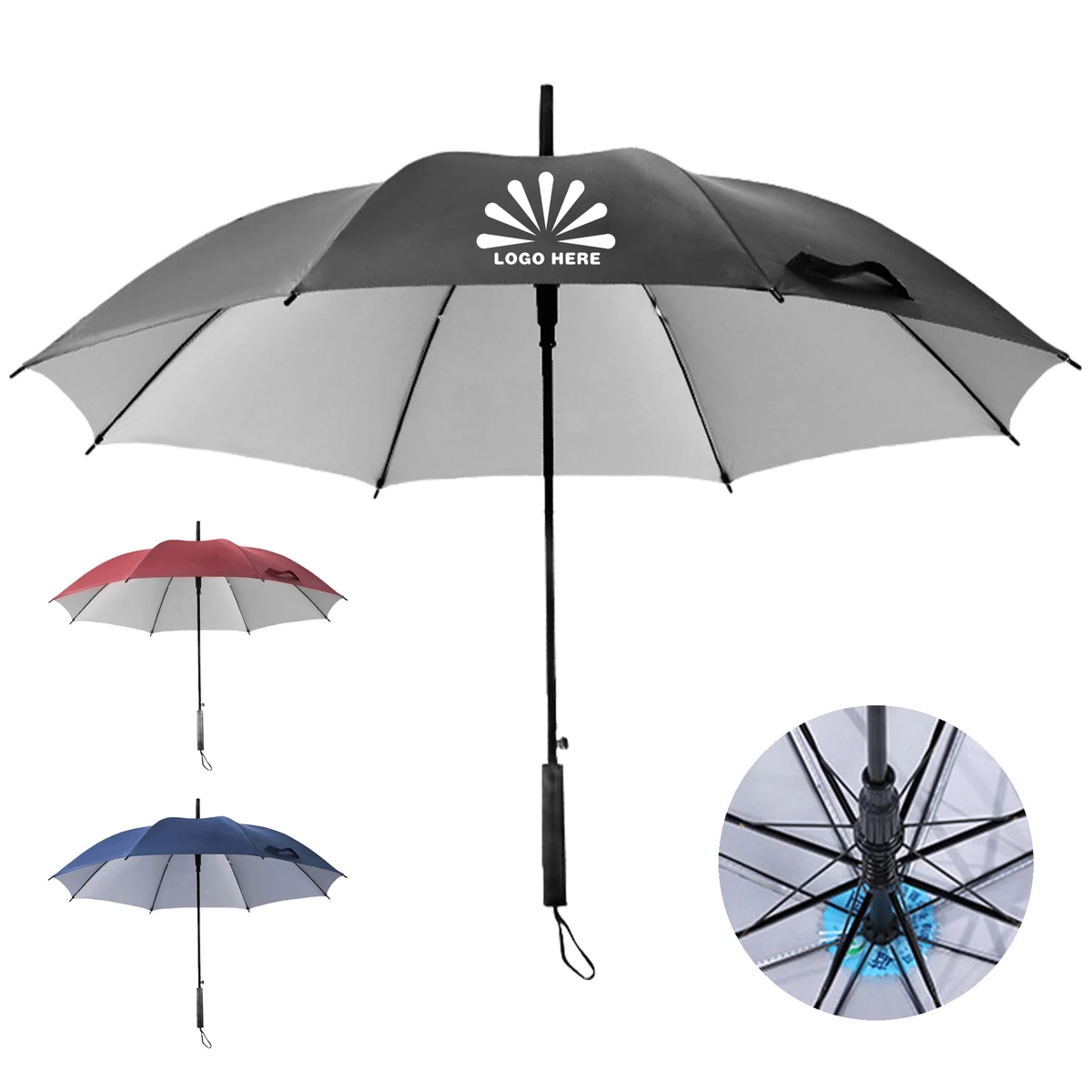 Brandable Golf Umbrella With Fiberglass Durability 1