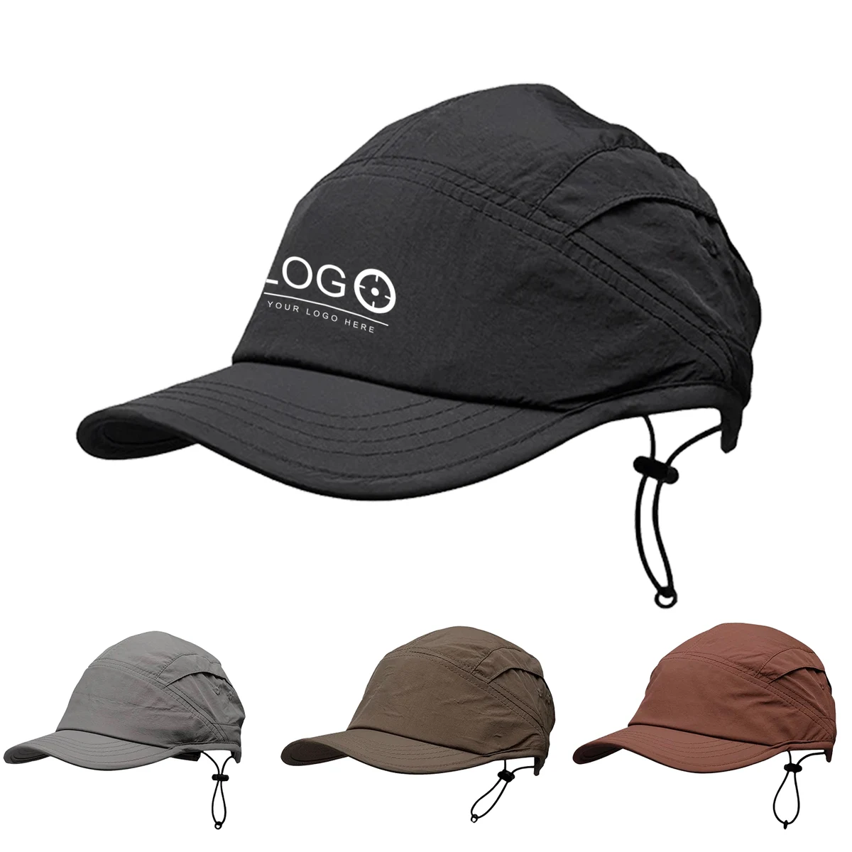 Japanese Solid 5-Panel Waterproof Sports Cap 1