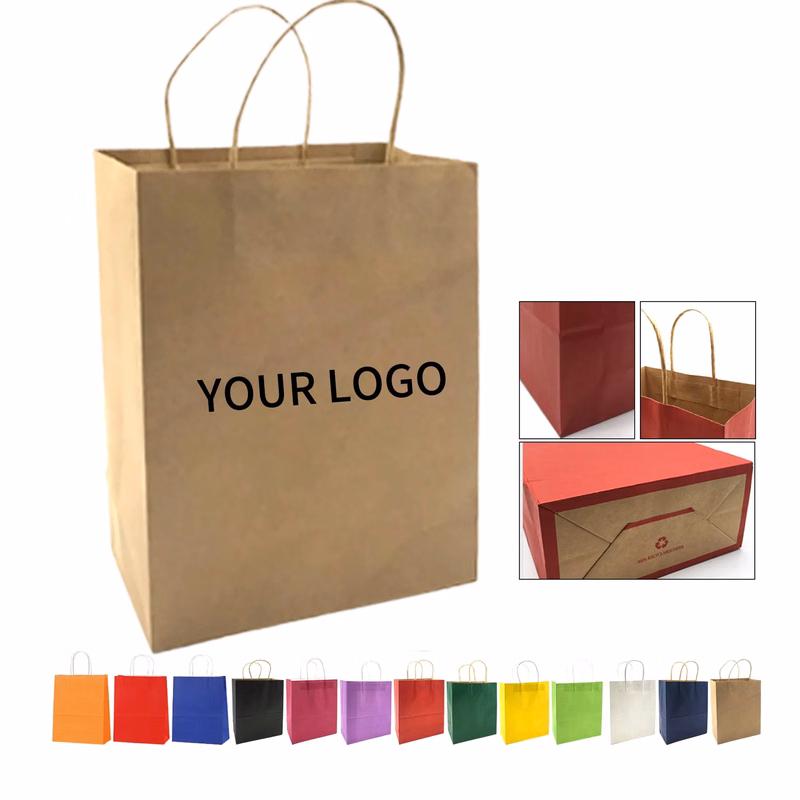 Sturdy Kraft Paper Shopping Bag for Food or Groceries