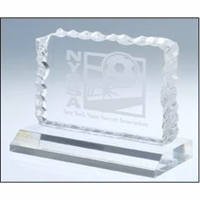 4 1/2" x 5 1/2" Clear Cracked Ice Acrylic Award