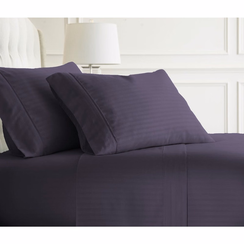 Premium Embossed Sheet Sets - Purple Cali King Striped 4 Set