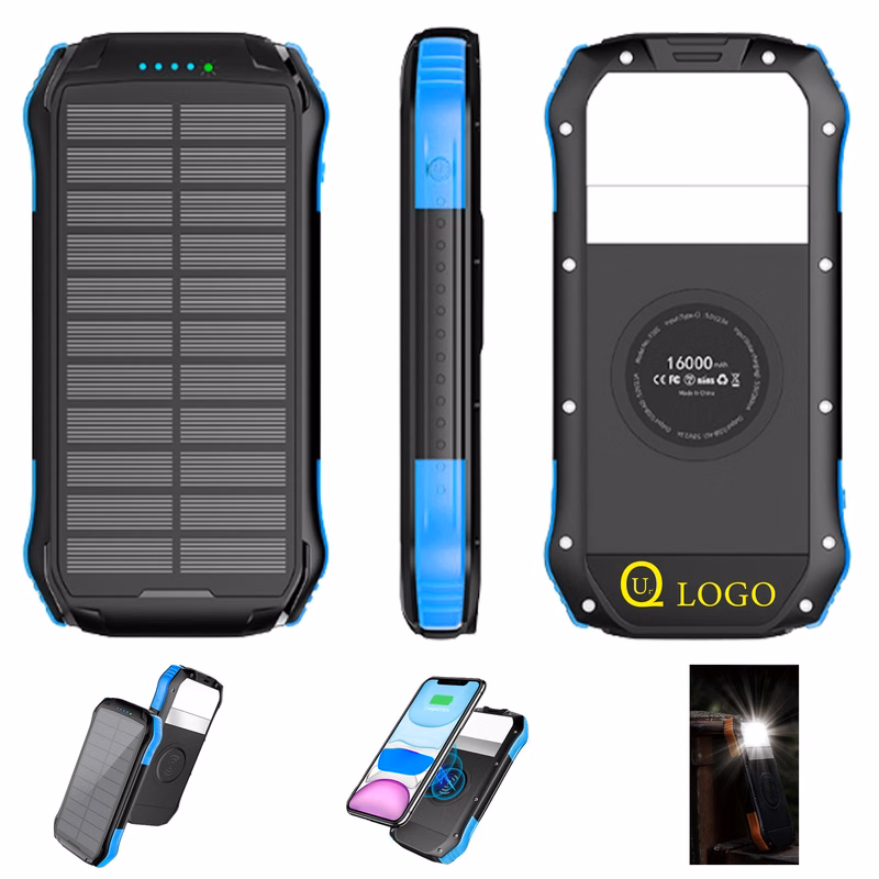 10000Mah Type-C Input Solar Power Bank Flashlight