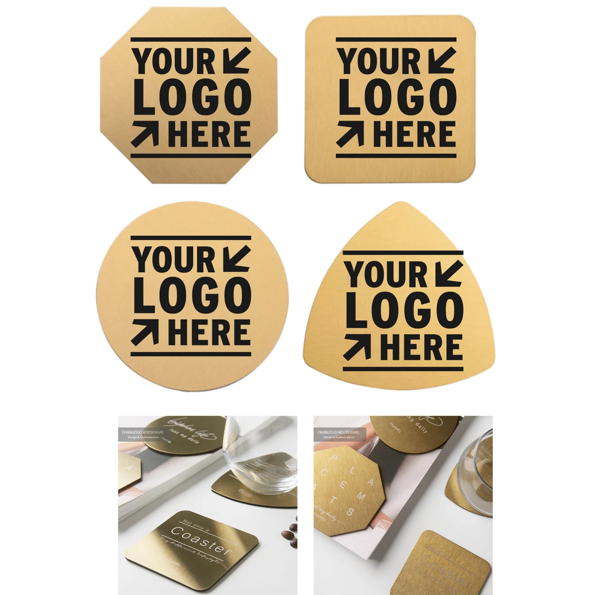 4 Pieces Drink Coasters Stainless Steel 1