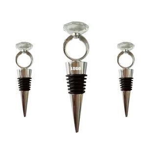 Elegant Diamond Ring Shaped Wine Cork Bottle Stopper 1