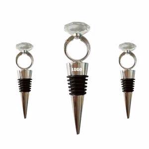 Elegant Diamond Ring Shaped Wine Cork Bottle Stopper
