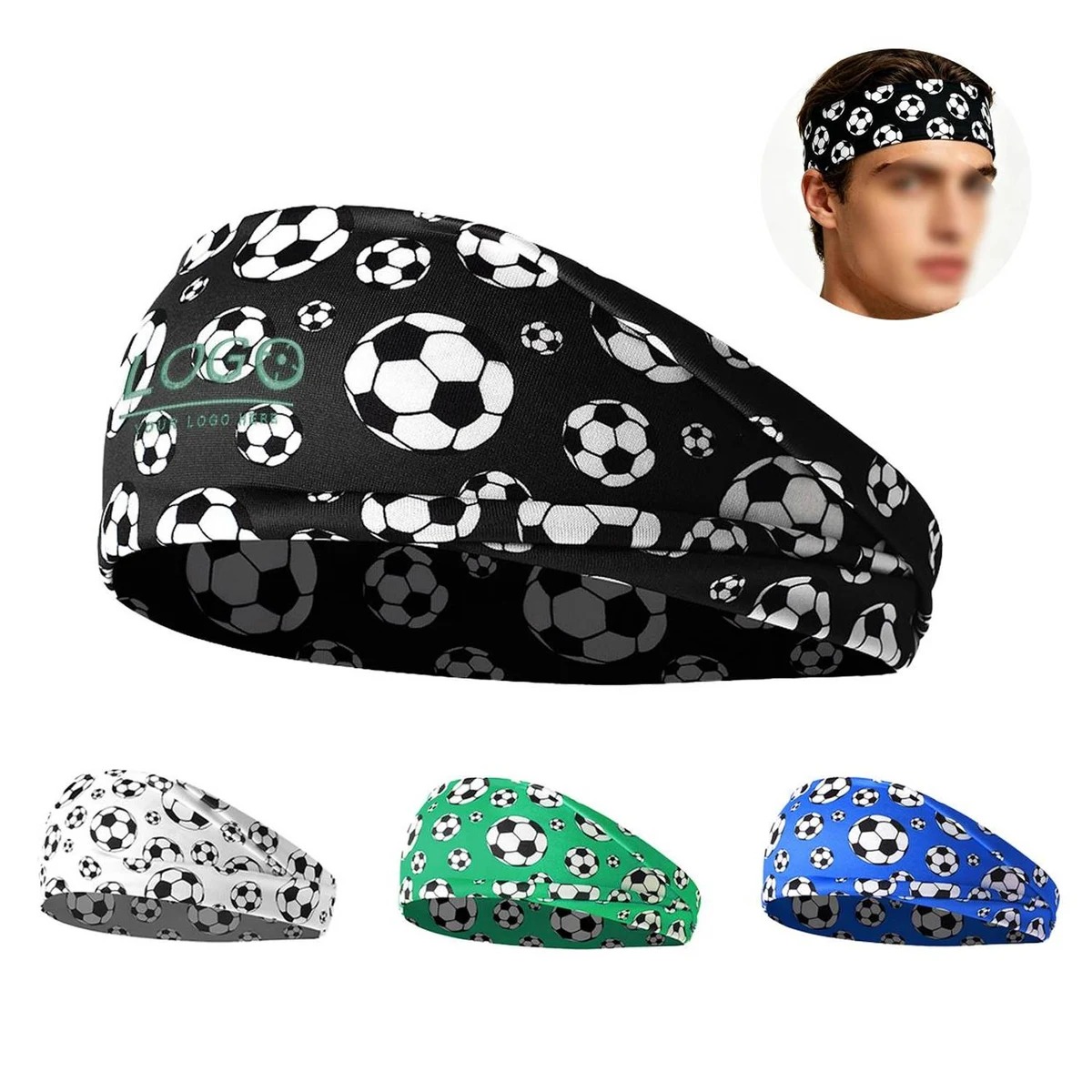 Polyester Sweat-Wicking Sports Soccer Headband 1