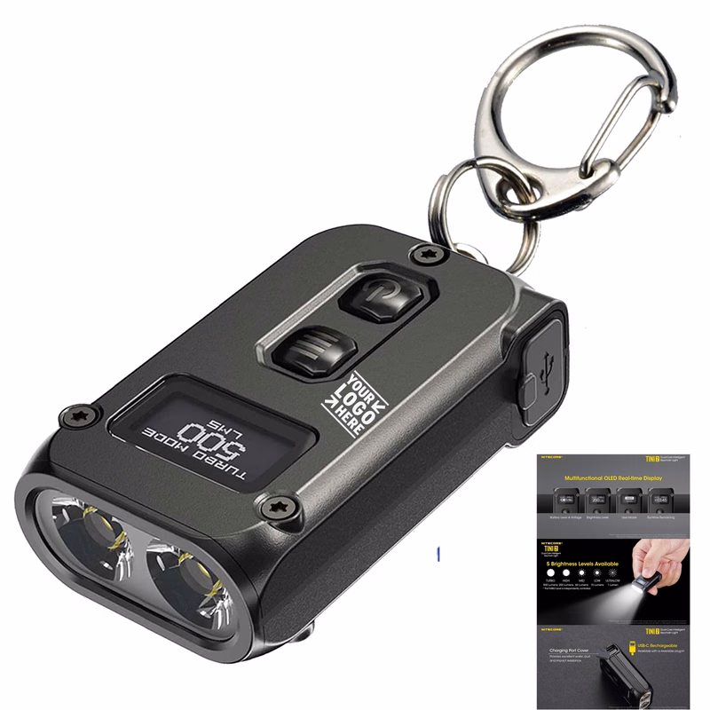 500 Lumen USB C Rechargeable Keychain Flashlight