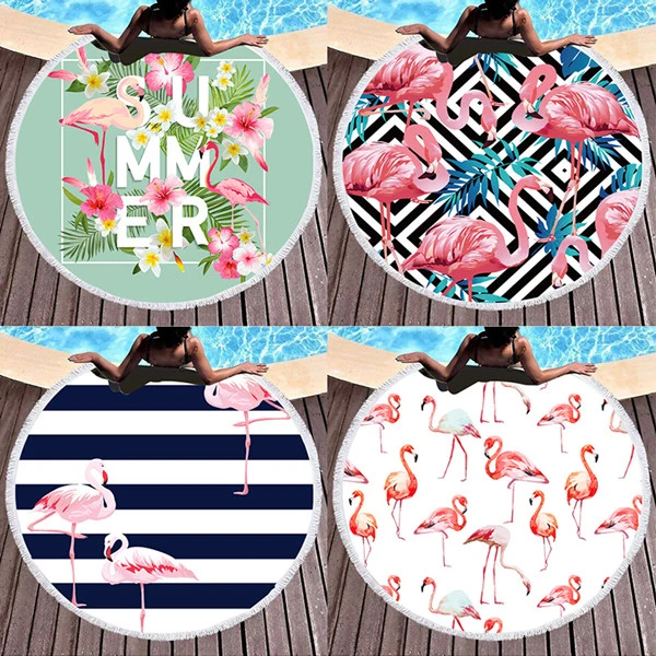 Round printed beach mat 1