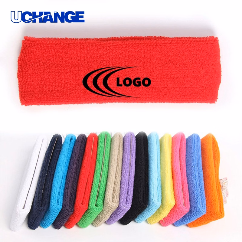 Elastic Sports Sweatband with Embroidery