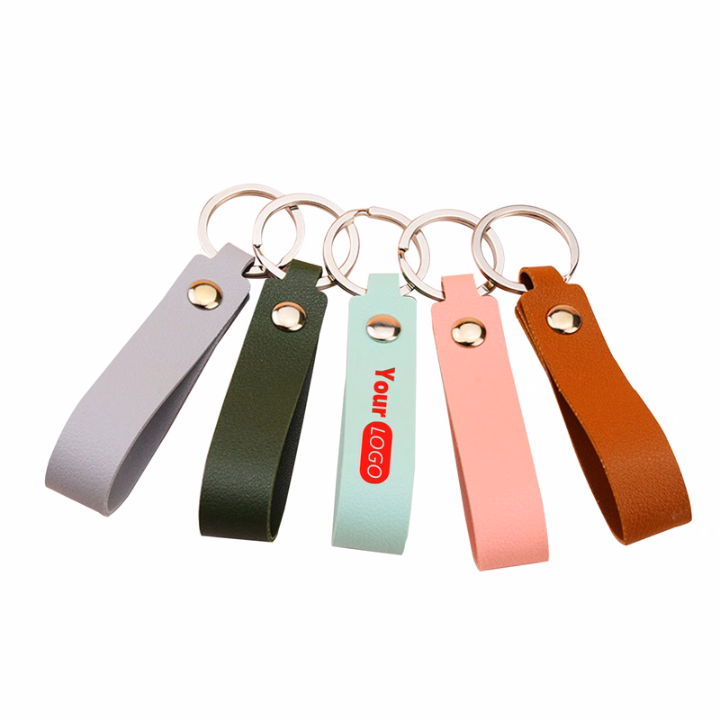 Face Leather Keychain Business Gift Customized Logo